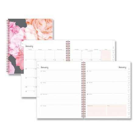 Joselyn Week/Monthly Wirebound Planner, 11x8.5, Pink/Peach/Black, 2020 -  BLUE SKY, 110394